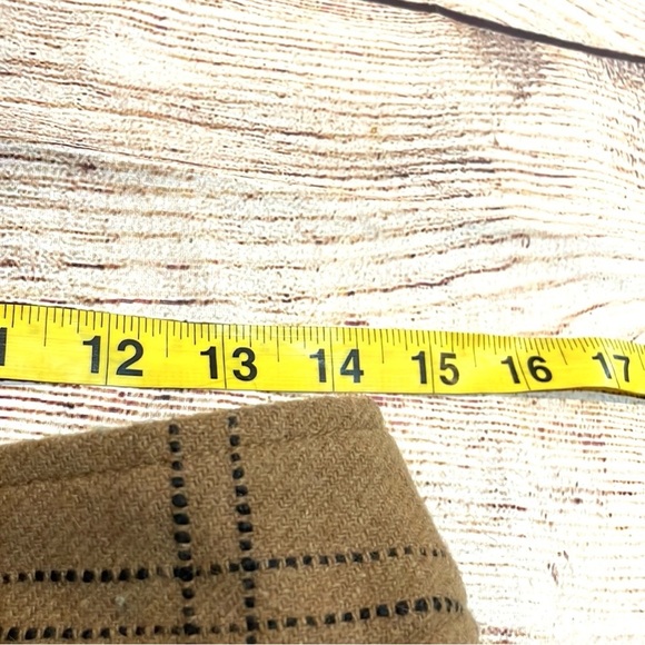 Madewell Zip-Front Wool Blend Mini Skirt Windowpane print Tan Size 8 Pockets - Picture 9 of 13